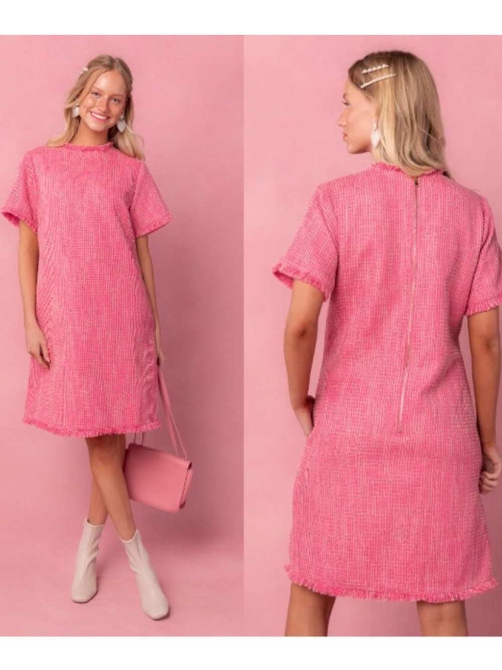 NWOT Ivy City Co Reese Tweed Barbie Shift Dress Small